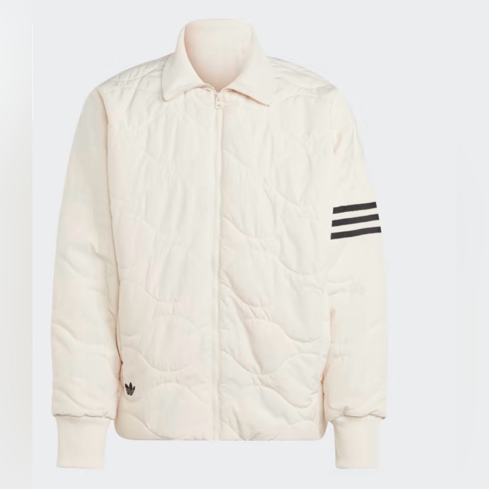 NWT Adidas Men's Neuclassics Off-White Quilted Puffer Jacket